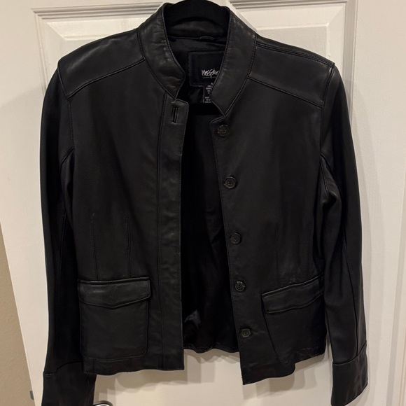 Wilsons Leather Women's Classic Black Leather Jacket - Picture 1 of 5